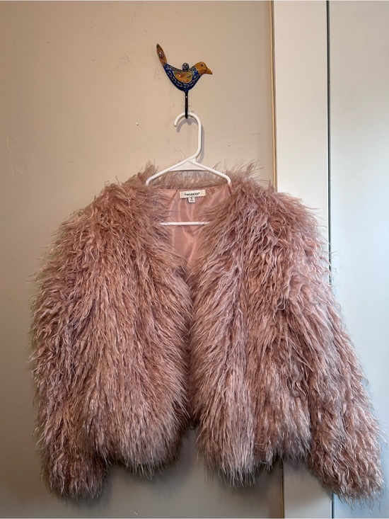 Francesca's Collections Jackets & Blazers - Pink Faux Fur Shaggy Jacket Small